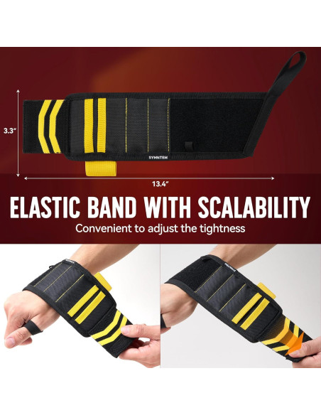 Pulsera Magnética SYMNTEM para Herramientas Amarilla 12 Imanes