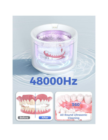 Limpiadora Ultrasónica 48000Hz Acmeenjoy 200ML con Luz UV