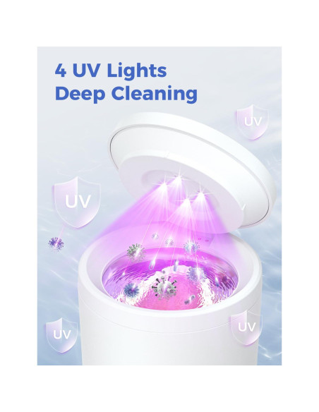 Limpiadora Ultrasónica 48000Hz Acmeenjoy 200ML con Luz UV