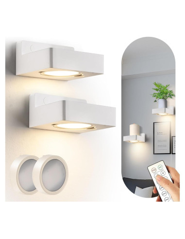 Estantes flotantes con luces recargables Zlierop 20x20cm set de 2