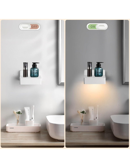 Estantes flotantes con luces recargables Zlierop 20x20cm set de 2 Estantes flotantes con luces recargables Zlierop 20x20cm set de 2