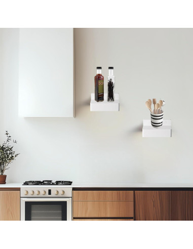 Estantes flotantes con luces recargables Zlierop 20x20cm set de 2