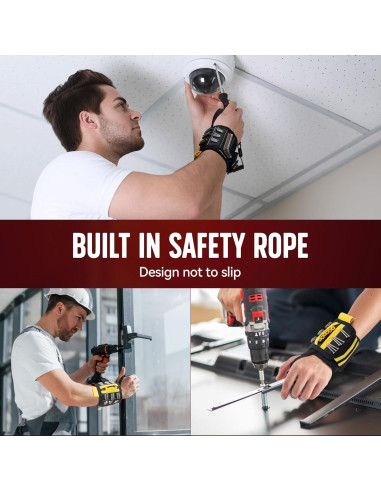 Pulsera Magnética SYMNTEM para Herramientas Amarilla 12 Imanes