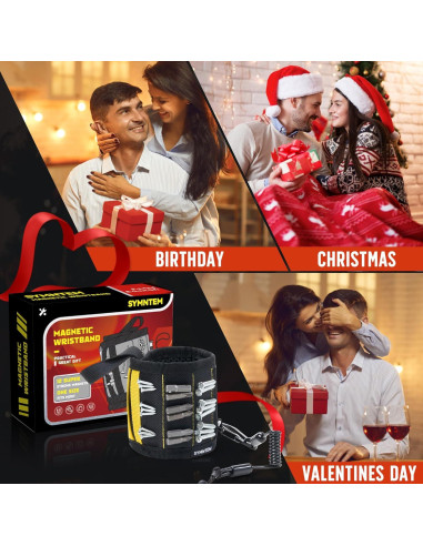 Pulsera Magnética SYMNTEM para Herramientas Amarilla 12 Imanes