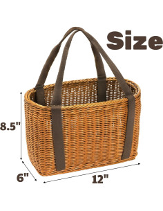 Cesta de Mimbre YIMITEE 30.5x21.6x15.2 cm con Asas 2