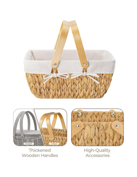 Cesta de Picnic de Mimbre StorageWorks con Forro 38 cm