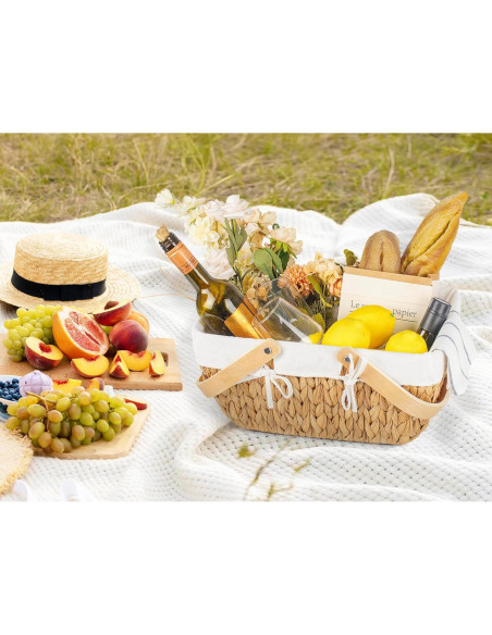 Cesta de Picnic de Mimbre StorageWorks con Forro 38 cm