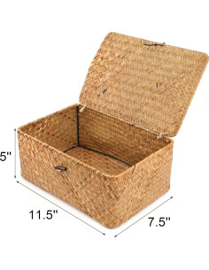 Canasta de Almacenamiento Yesland de Algodón Tejida a Mano 29.2x19.1x12.7cm 2