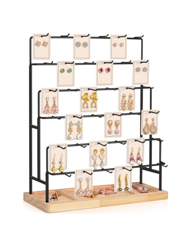 Exhibidor de Joyería AJINGSHANG 36 Ganchos 48 cm Madera Clara