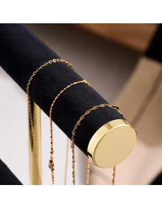 Soporte de Joyería Josmimic de Terciopelo Negro 3 Niveles 2