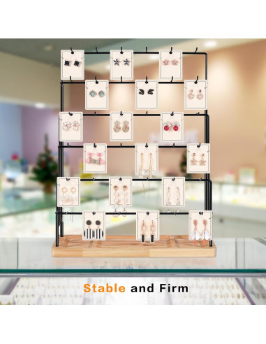 Exhibidor de Joyería AJINGSHANG 36 Ganchos 48 cm Madera Clara