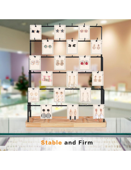 Exhibidor de Joyería AJINGSHANG 36 Ganchos 48 cm Madera Clara