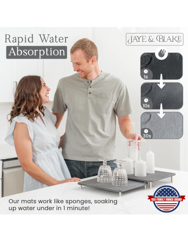 Alfombrillas de Secado de Piedra Diatomácea Jaye & Blake 2 Pcs