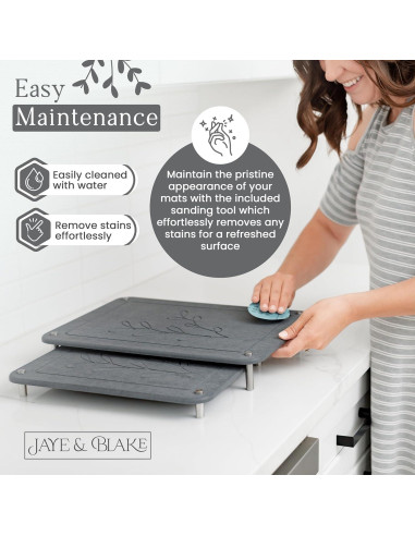 Alfombrillas de Secado de Piedra Diatomácea Jaye & Blake 2 Pcs