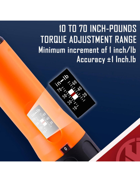 Conjunto de Destornillador de Par Torque KNINE 10-70 Nm, 40 Puntas