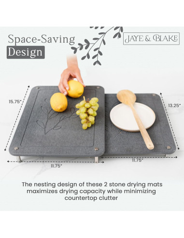 Alfombrillas de Secado de Piedra Diatomácea Jaye & Blake 2 Pcs