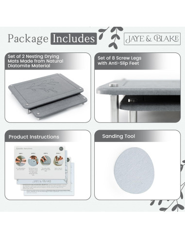 Alfombrillas de Secado de Piedra Diatomácea Jaye & Blake 2 Pcs