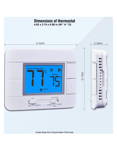 Termostato Digital No Programable Garystat G701 1 Calor 1 Frío
