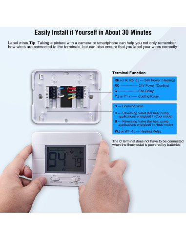 Termostato Digital No Programable Garystat G701 1 Calor 1 Frío