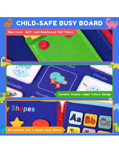 Tablero Ocupado Montessori NOWRICH 28x21.8cm 10 en 1 Azul