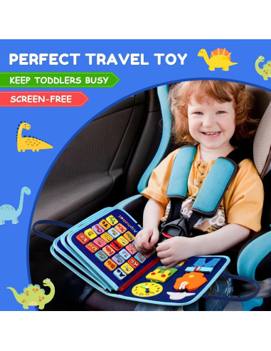 Tablero Ocupado Montessori NOWRICH 28x21.8cm 10 en 1 Azul