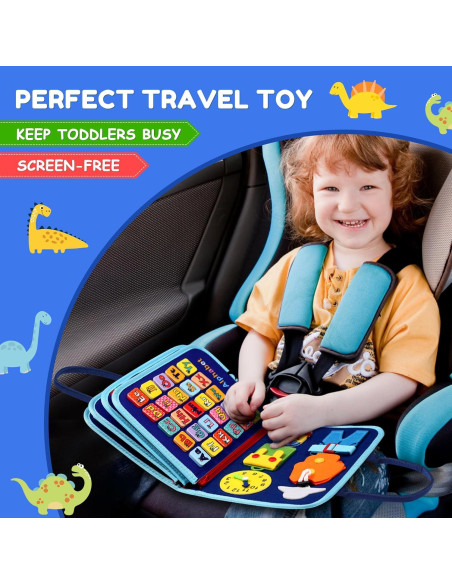 Tablero Ocupado Montessori NOWRICH 28x21.8cm 10 en 1 Azul