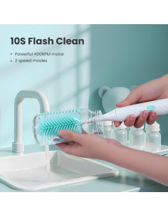 Limpiador de Botellas Eléctrico Tohecu con Cepillos y Dispensador 2