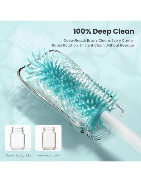 Limpiador de Botellas Eléctrico Tohecu con Cepillos y Dispensador