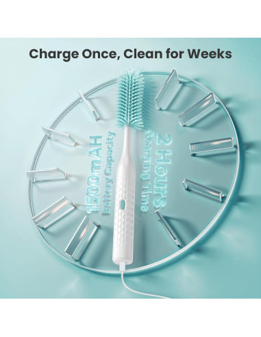 Limpiador de Botellas Eléctrico Tohecu con Cepillos y Dispensador