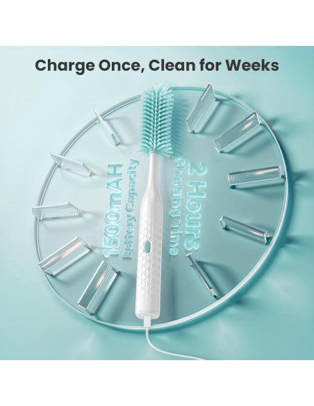 Limpiador de Botellas Eléctrico Tohecu con Cepillos y Dispensador