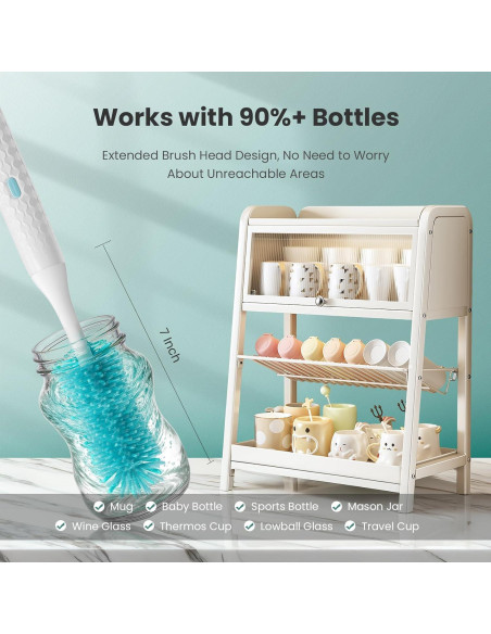 Limpiador de Botellas Eléctrico Tohecu con Cepillos y Dispensador