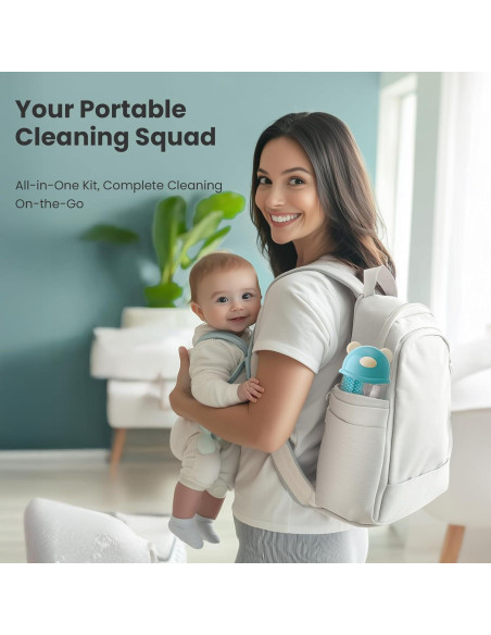 Limpiador de Botellas Eléctrico Tohecu con Cepillos y Dispensador