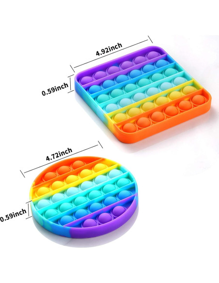 Juego de 2 Juguetes Sensoriales Pop Fidget Fpxnb - Redondo y Cuadrado