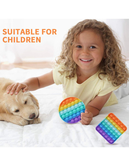 Juego de 2 Juguetes Sensoriales Pop Fidget Fpxnb - Redondo y Cuadrado