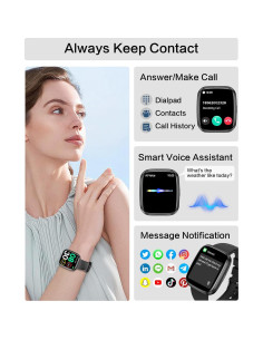 Reloj Inteligente EGQINR Negro 1.75" Bluetooth Monitor Salud 2