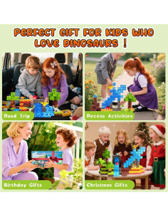 100 Bloques Magnéticos de Dinosaurios Aleath 2.54 cm para Niños 2