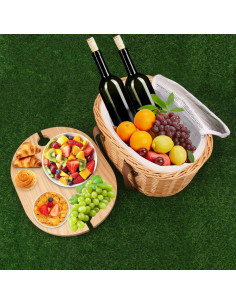Juego de cesta de picnic Geytetqi para 2 personas con mesa 2