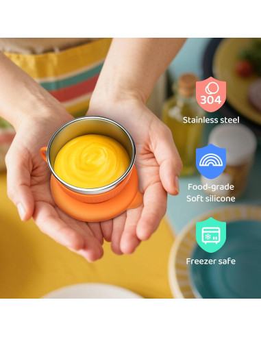 Contenedores de Acero Inoxidable Omilly 6 Pack 70ml con Tapas Silicona