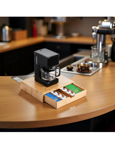 Cajón de Bambú Peohud para Cápsulas de Café y Té 35.5x30.5cm