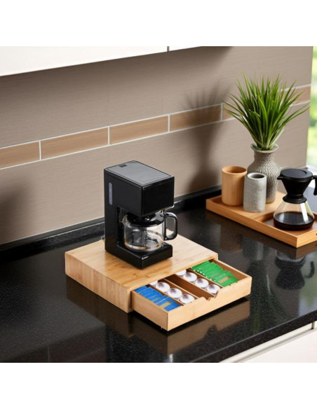 Cajón de Bambú Peohud para Cápsulas de Café y Té 35.5x30.5cm