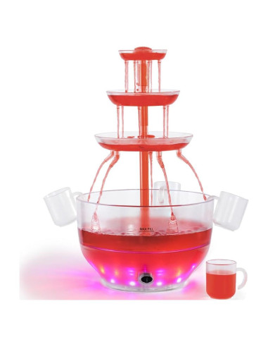 Fuente de Bebidas Kusini 3 Niveles LED 5.68L con 6 Vasos