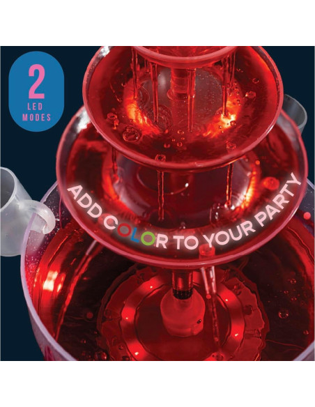 Fuente de Bebidas Kusini 3 Niveles LED 5.68L con 6 Vasos Fuente de Bebidas Kusini 3 Niveles LED 5.68L con 6 Vasos