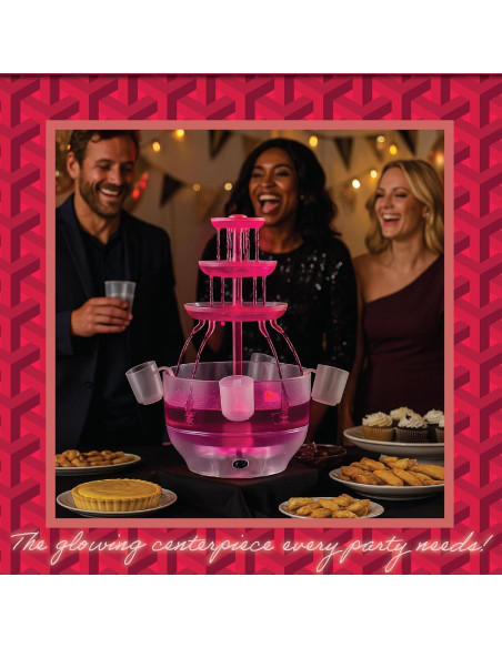 Fuente de Bebidas Kusini 3 Niveles LED 5.68L con 6 Vasos Fuente de Bebidas Kusini 3 Niveles LED 5.68L con 6 Vasos