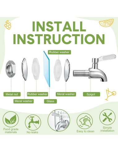 Dispensador de Bebidas de Vidrio 3 Galones FillTouch con Soporte