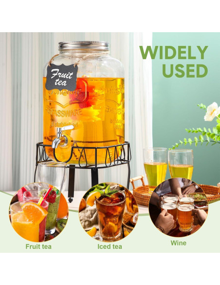 Dispensador de Bebidas de Vidrio 3 Galones FillTouch con Soporte Dispensador de Bebidas de Vidrio 3 Galones FillTouch con Soporte