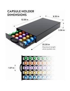 Organizador de Cajón para Cápsulas de Café ROSSO CAFÉ 45 Unidades 2