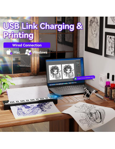 Impresora de Plantillas de Tatuaje Inalámbrica PeriPage P90-Pino 2