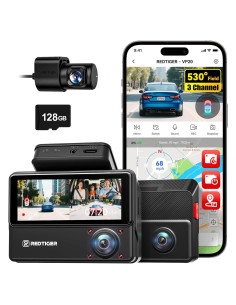 Cámara Dash REDTIGER VisionPano20 3 Canales 2.5K + 1080P