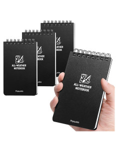 Cuadernos de Bolsillo Impermeables POPYOLA - Paquete de 4