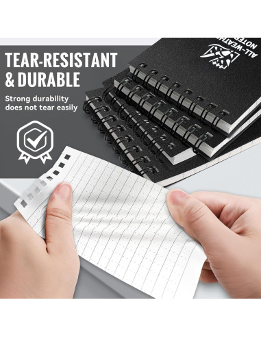 Cuadernos de Bolsillo Impermeables POPYOLA - Paquete de 4